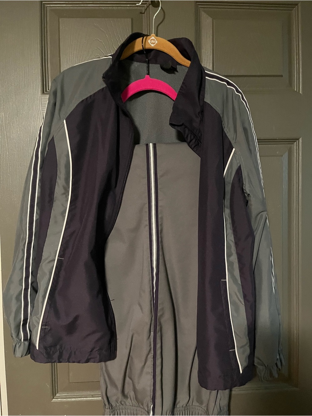 Woman’s- Navy & Gray sport suit jacket and pants